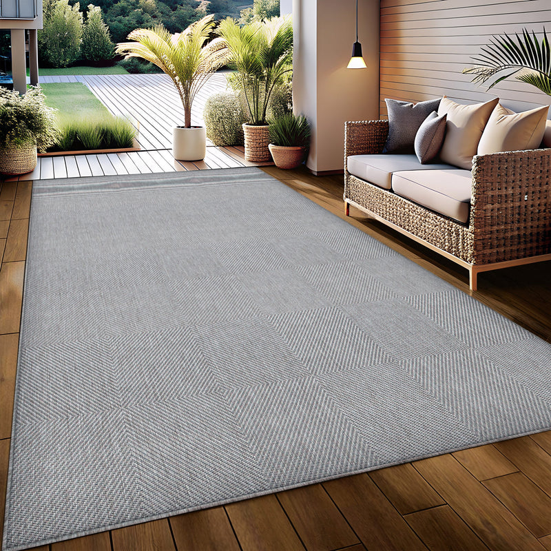 Covor Anna cu tesatura plata potrivit si la exterior gri 160x230 cm - LunaHome.ro