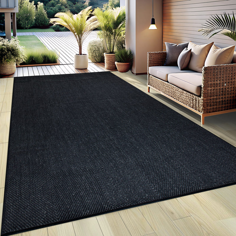 Covor Anna potrivit si la exterior negru 160x230 cm - LunaHome.ro