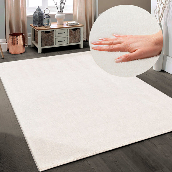 Covor Arabell foarte moale cu aspect de blană crem 80x300 cm - LunaHome.ro