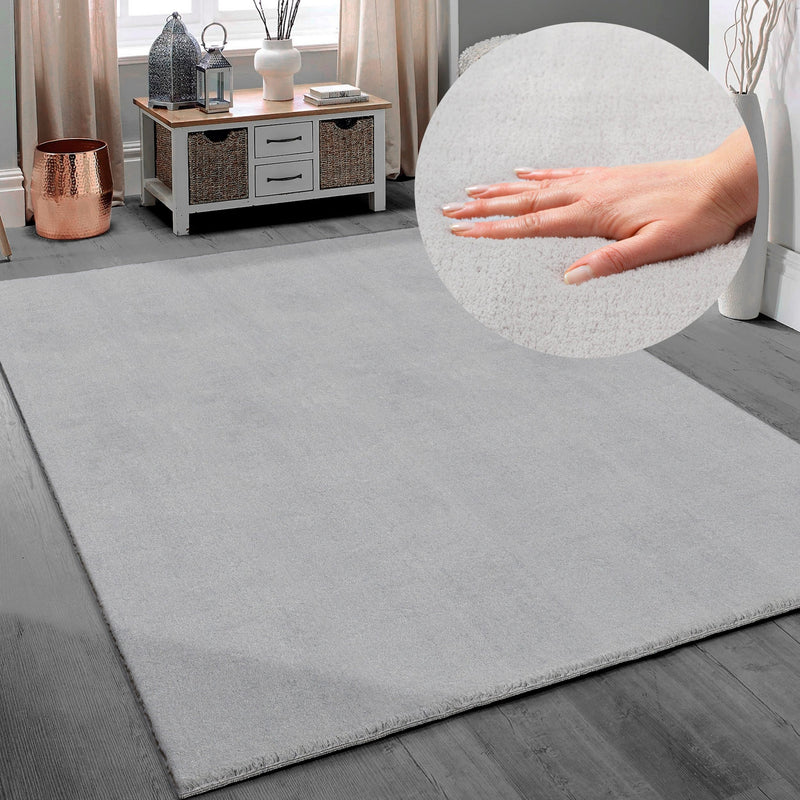 Covor Arabell foarte moale cu aspect de blană gri 120x170 cm - LunaHome.ro