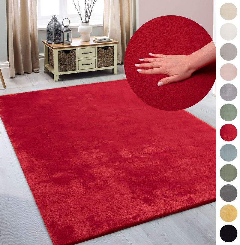 Covor Arabell foarte moale cu aspect de blană roșu 120x160 cm - LunaHome.ro