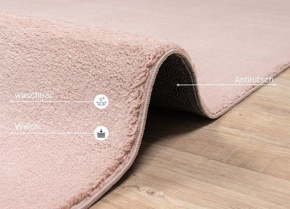 Covor Arabell foarte moale cu aspect de blană roz 160x230 cm - LunaHome.ro