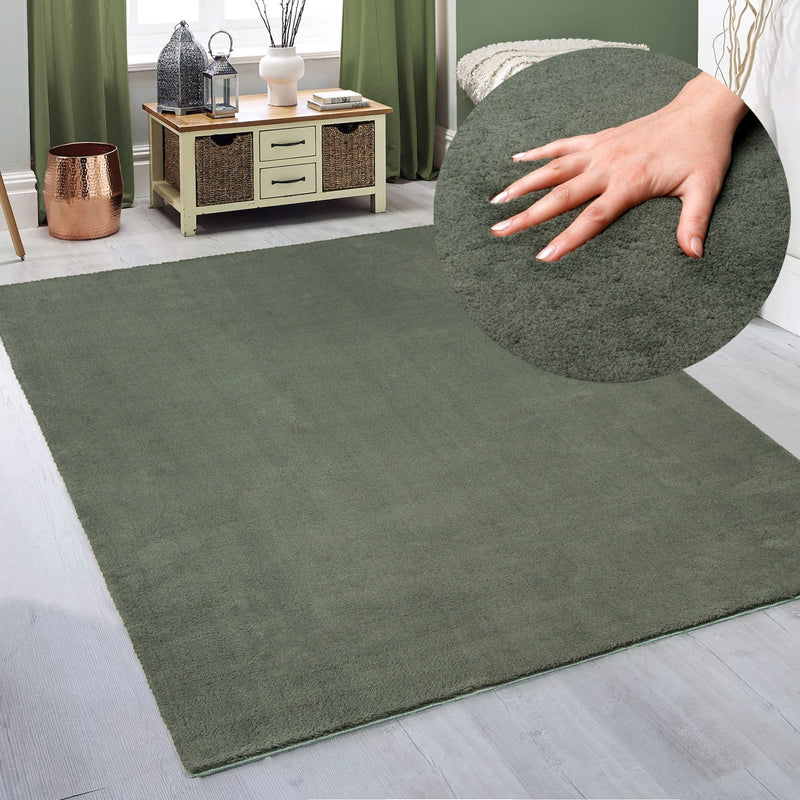 Covor Arabell foarte moale cu aspect de blană verde 240x320 cm - LunaHome.ro