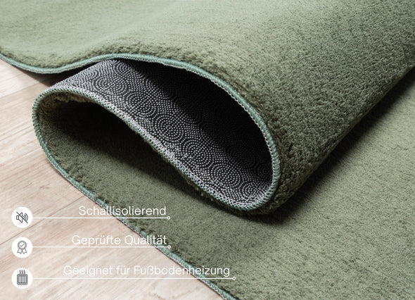 Covor Arabell foarte moale cu aspect de blană verde 240x320 cm - LunaHome.ro