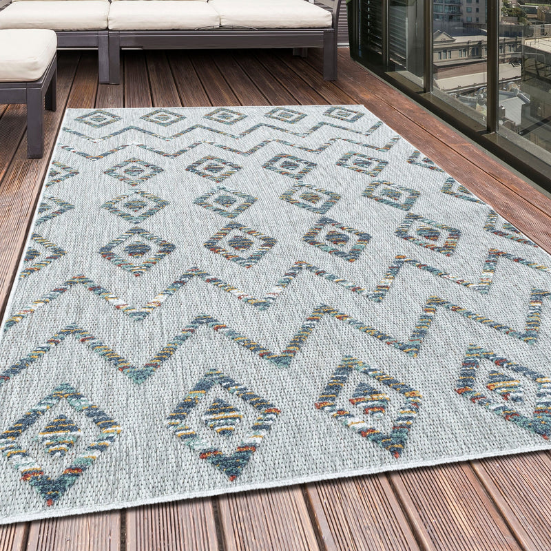 Covor Bahama de interior si exterior cu model geometric 3D 200x290 cm - LunaHome.ro