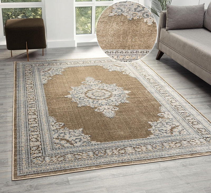 Covor Banli cu model clasic oriental bej 80x150 cm - LunaHome.ro