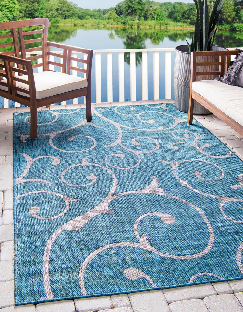 Covor Beauties de exterior si interior, tesatura plata albastru 185x275 cm - LunaHome.ro