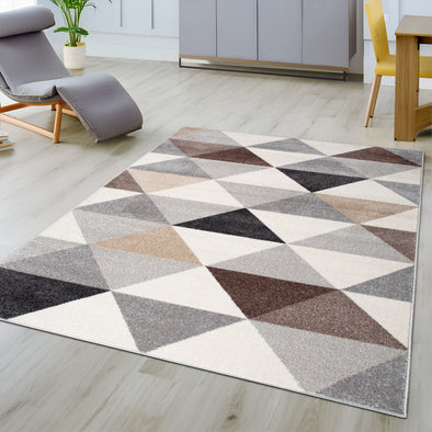 Covor Berlad Bruno Banani cu model geometric bej, 160x230 cm - LunaHome.ro