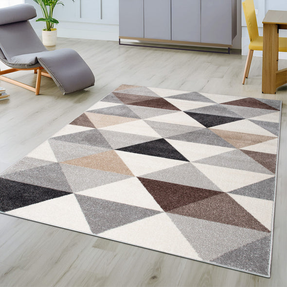Covor Berlad Bruno Banani cu model geometric bej, 160x230 cm - LunaHome.ro
