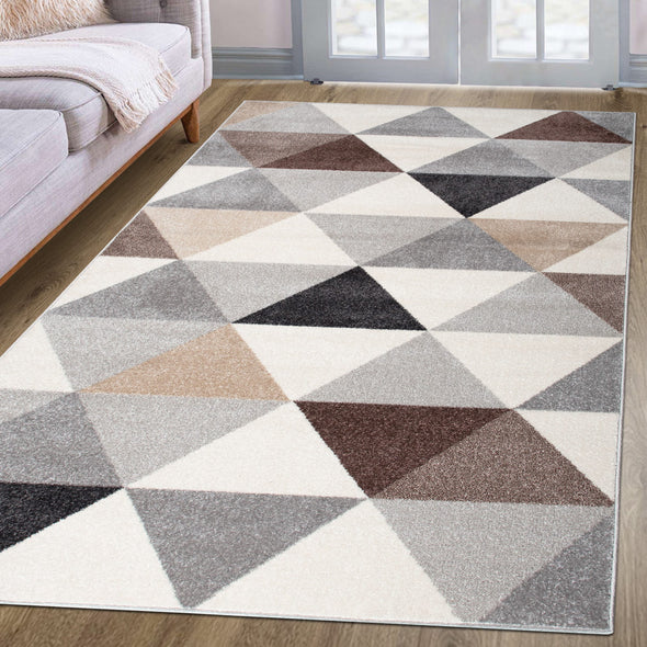 Covor Berlad Bruno Banani cu model geometric bej, 160x230 cm - LunaHome.ro