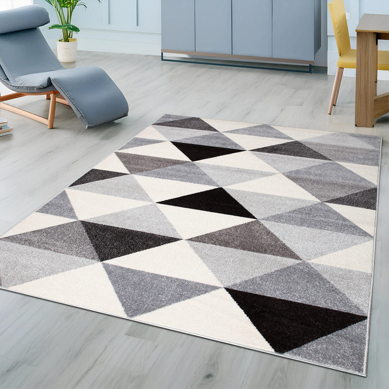 Covor Berlad Bruno Banani cu model geometric gri 200x300 cm - LunaHome.ro