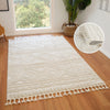 Covor Bonvo crem cu design scandinav 3D si franjuri 160x230 cm - LunaHome.ro
