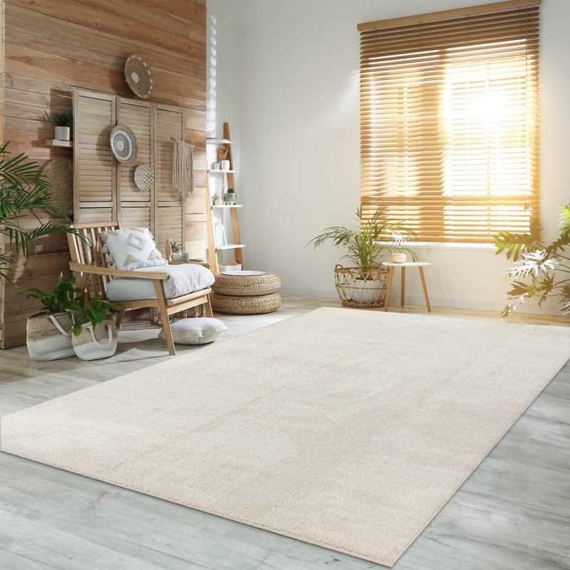 Covor Cadiz crem foarte pufos lavabil antiaderent 100x200 cm - LunaHome.ro