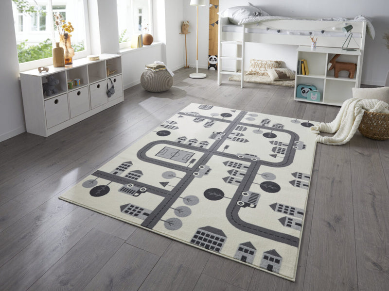 Covor City Adventure crem model pentru copii 80x150 cm
