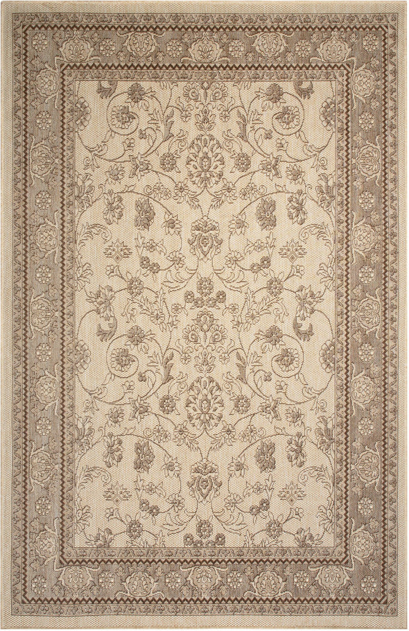 Covor Claren de interior si exterior cu tesătură plată bej maro 240x320 cm