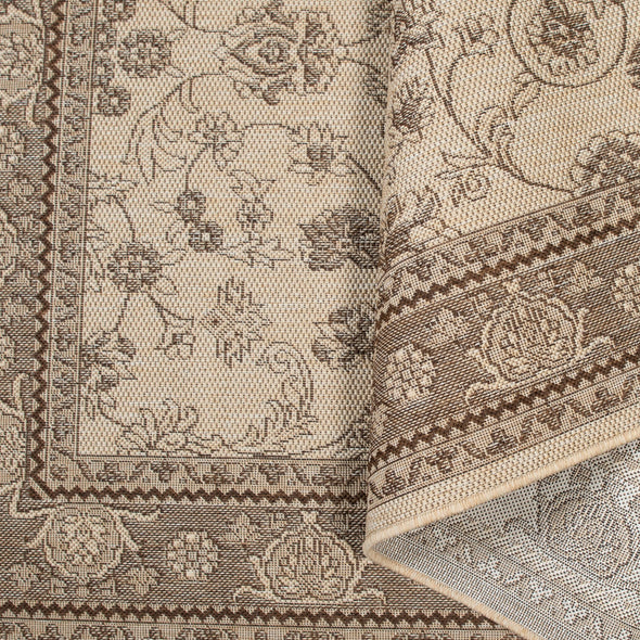 Covor Claren de interior si exterior cu tesătură plată bej maro 240x320 cm