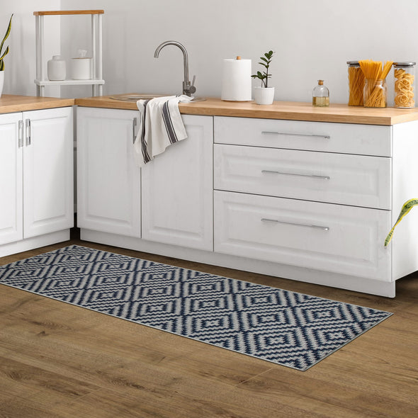 Covor Cordoba de interior si exterior albastru 80x250 cm - LunaHome.ro