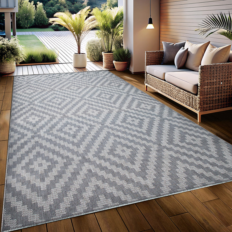 Covor Cordoba de interior si exterior gri 160x230 cm - LunaHome.ro