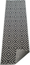 Covor Cordoba de interior si exterior negru cu gri 67x230 cm - LunaHome.ro