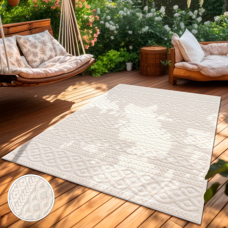 Covor Cotton crem deschis cu aspect boho 60x110 cm - LunaHome.ro