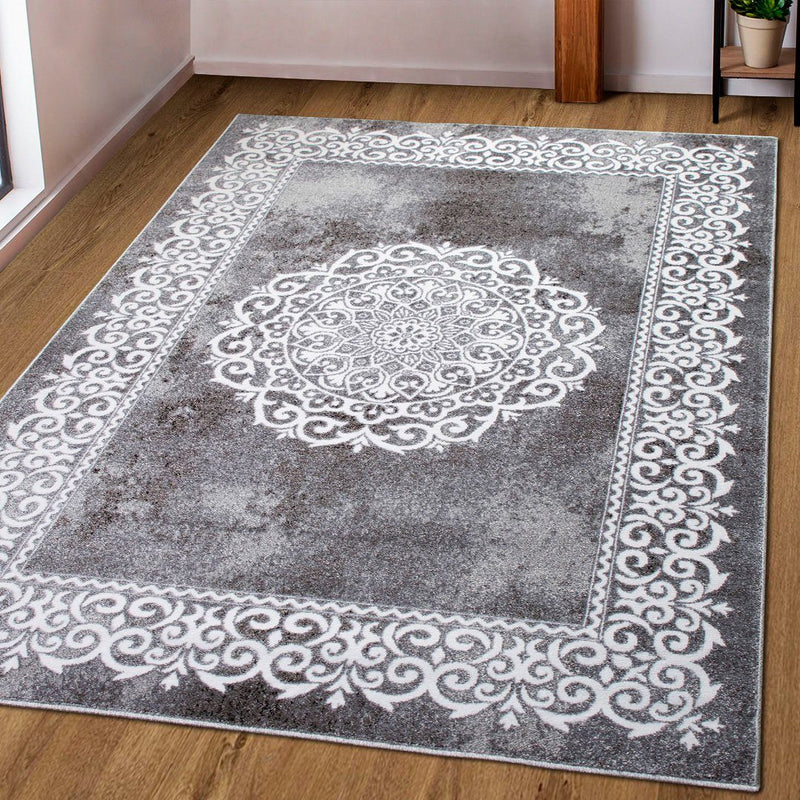 Covor Dafna cu aspect vintage elegant gri, 60x90 cm - LunaHome.ro