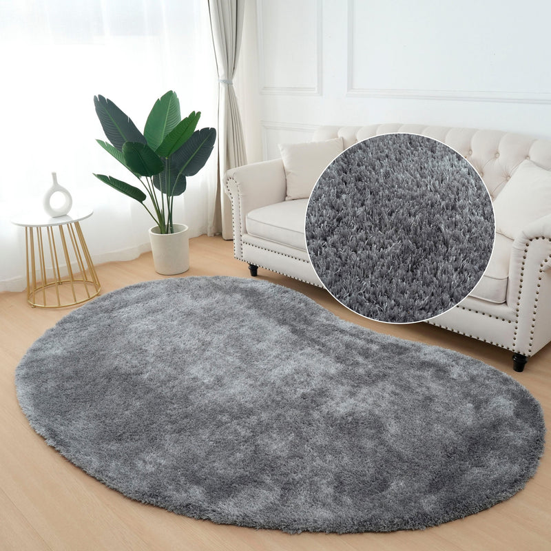 Covor Dana bean gri foarte pufos si gros 100x150 cm - LunaHome.ro