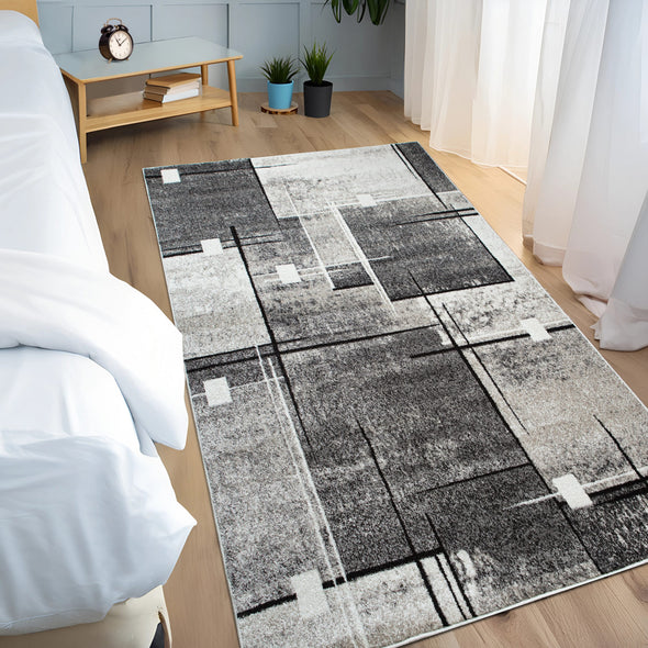 Covor Deblin cu fir scurt model geometric 60x90 cm - LunaHome.ro