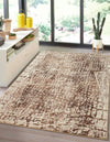 Covor Elis cu model modern, fire scurte maro-bej 160x230 cm - LunaHome.ro