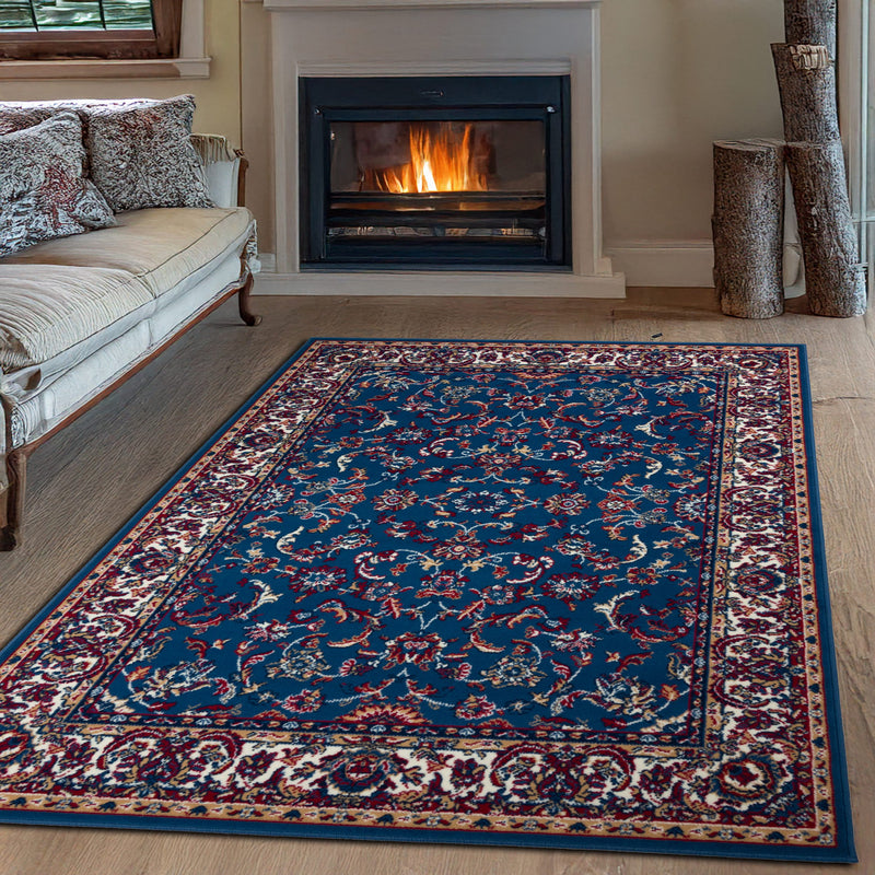 Covor Ezzo cu model clasic oriental albastru 120x170 cm - LunaHome.ro