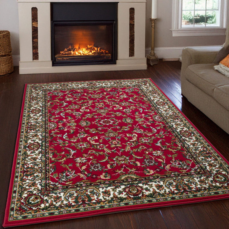 Covor Ezzo cu model clasic oriental roșu cu bordura 200x300 cm - LunaHome.ro