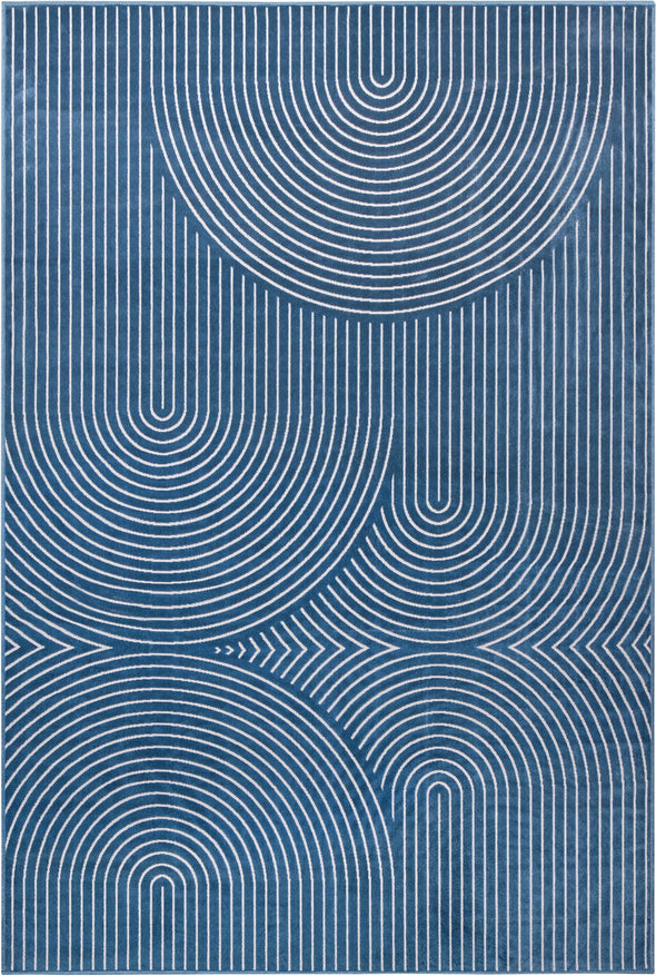 Covor Faron din bumbac, design scandi albastru, 120x160 cm - LunaHome.ro