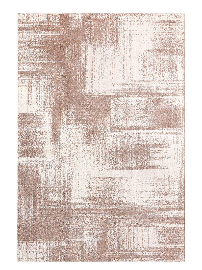 Covor Flor bej cu design modern, fire scurte, 160x235 cm - LunaHome.ro