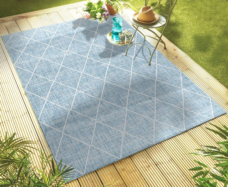 Covor Florence albastru, potrivit la interior si exterior 200x290 cm - LunaHome.ro