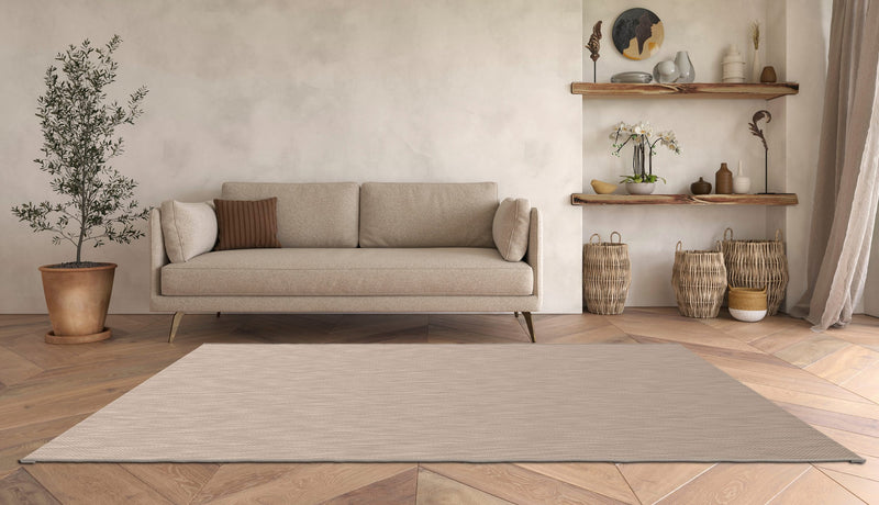 Covor Florida cu tesatura plata de interior si exterior taupe 80x150 cm - LunaHome.ro
