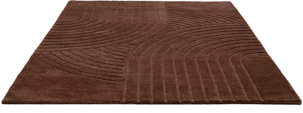 Covor Gabbo Design din lână țesut manual maro inchis 160x220 cm - LunaHome.ro