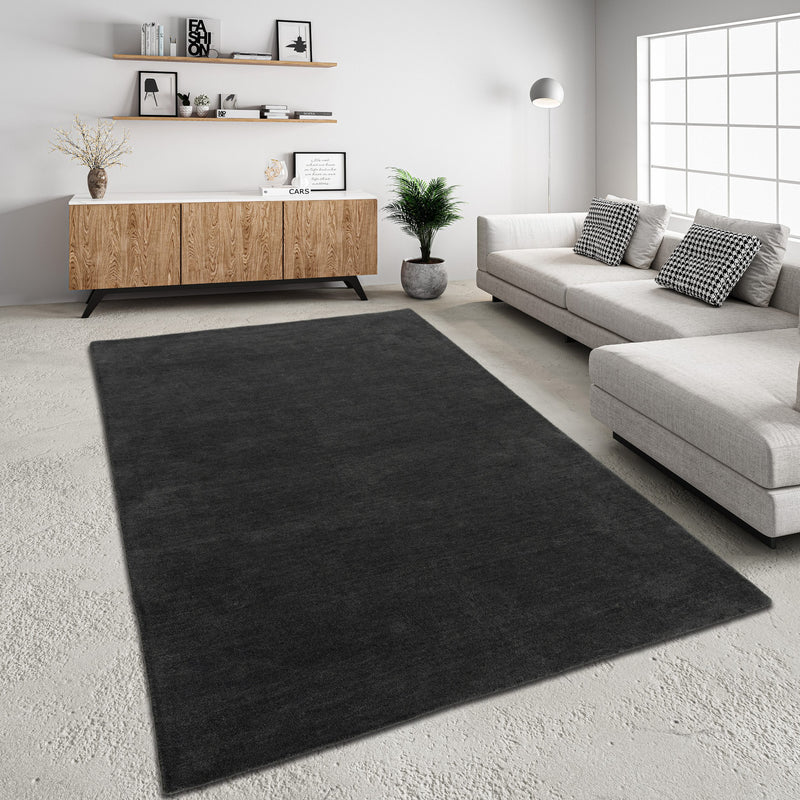 Covor Gabbo Natur din lână țesut natural gri inchis 160x220 cm - LunaHome.ro