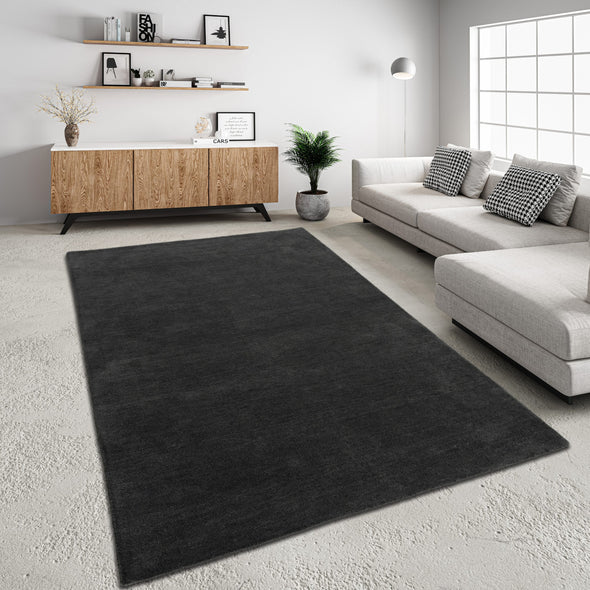 Covor Gabbo Natur din lână țesut natural gri inchis 240x320 cm