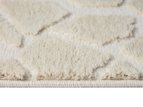 Covor Geron cu aspect de lana stil boho scandi crem, 80x150 cm - LunaHome.ro
