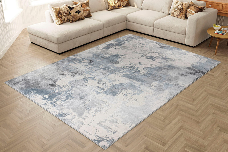 Covor Hamar cu aspect de marmura albastra, 200x290 cm - LunaHome.ro