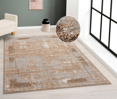 Covor Hamsa cu aspect vintage, maro model 3D 240x320 cm - LunaHome.ro