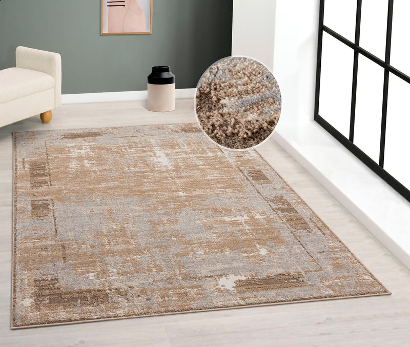Covor Hamsa cu aspect vintage, maro model 3D 240x320 cm - LunaHome.ro