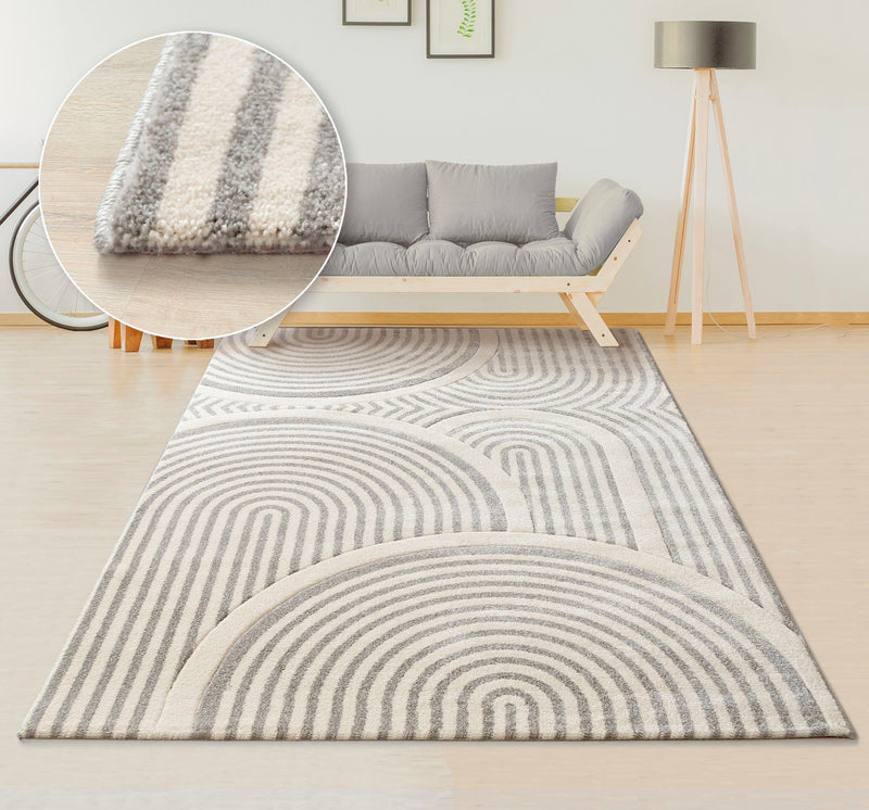 Covor Imogene moale cu aspect scandinav gri 200x300 cm - LunaHome.ro
