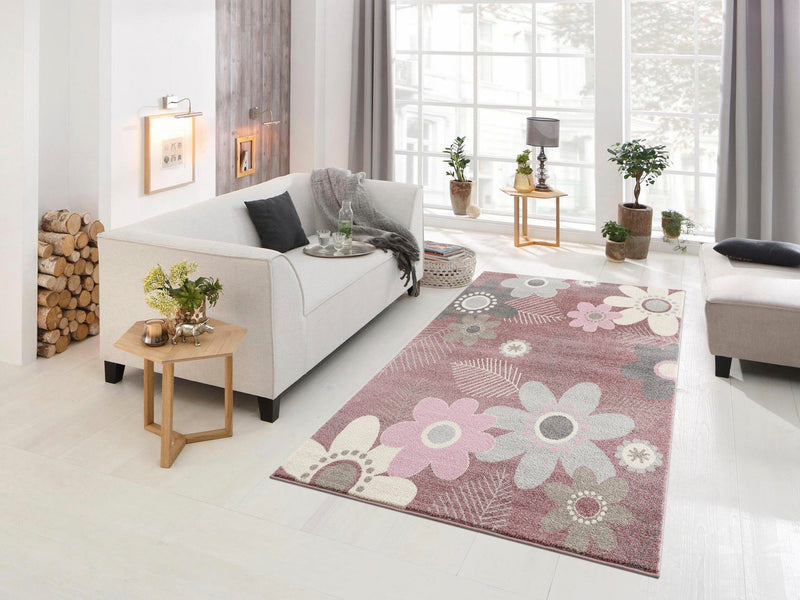 Covor Johanna Luttenhutt cu model floral roz, 160x230 cm - LunaHome.ro