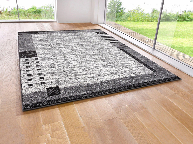 Covor Jonas cu fir scurt gri, model modern 60x90 cm - LunaHome.ro