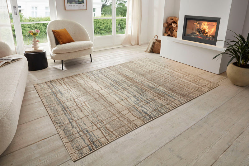 Covor Jord cu fire scurte crem, model cu aspect vintage 80x120 cm - LunaHome.ro