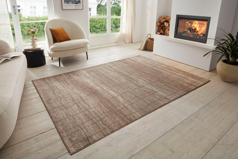Covor Jord cu fire scurte maro, bej cu aspect vintage 120x170 cm - LunaHome.ro