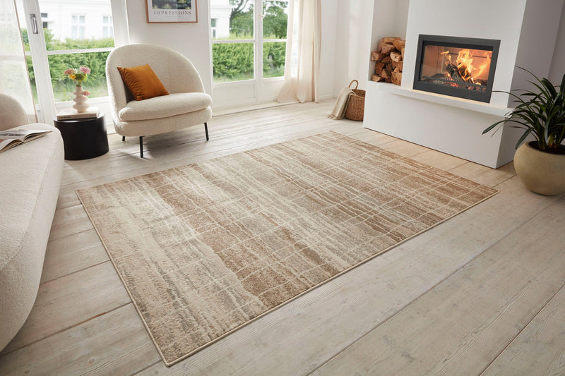 Covor Jord cu fire scurte maro, model cu aspect vintage 120x170 cm - LunaHome.ro
