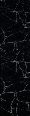 Covor Juliet Leonique cu aspect de marmura, negru argintiu, 80x300 cm - LunaHome.ro