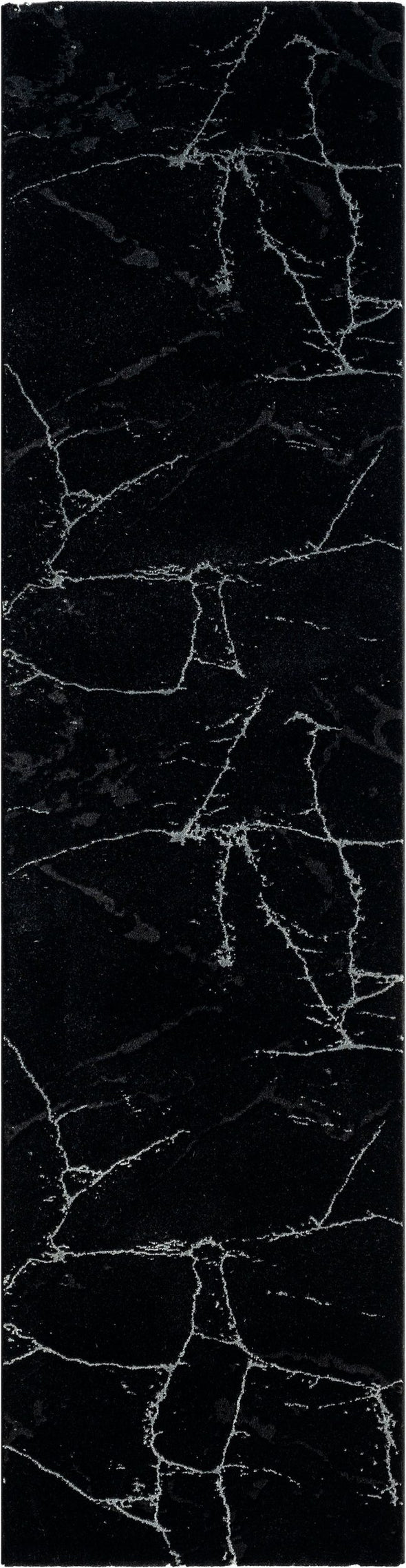 Covor Juliet Leonique cu aspect de marmura, negru argintiu, 80x300 cm - LunaHome.ro