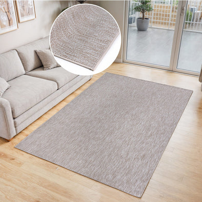 Covor Kian crem cu tesatura plata potrivit si la exterior 160x230 cm - LunaHome.ro